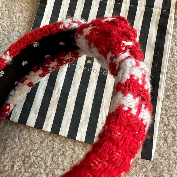 Lele Sadoughi red Americana Boucle Knotted Headband main image 4